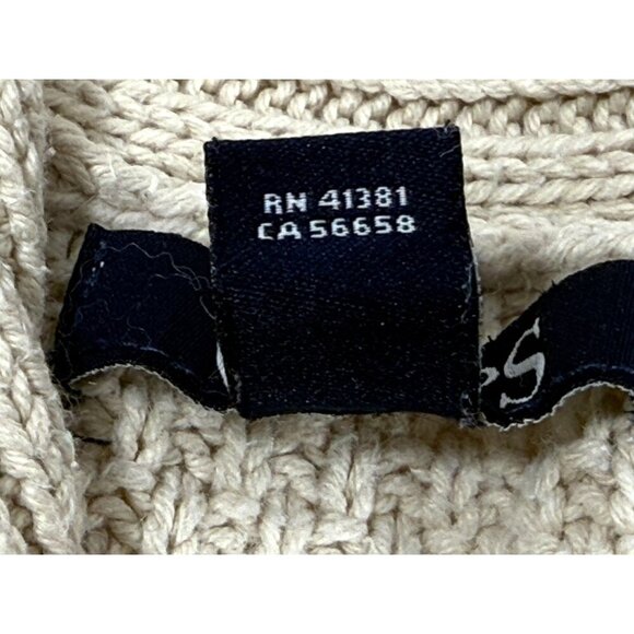 Chaps Womens Knit Sweater Beige Shawl Collar Nordic Cabincore Lodge Size Large L - Picture 15 of 16